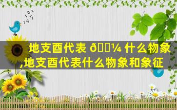 地支酉代表 🐼 什么物象,地支酉代表什么物象和象征